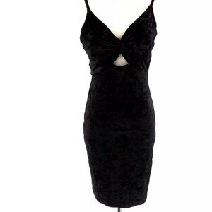 Intimately Free People Velour Bodycon Mini Cocktail Dress Black Size XS